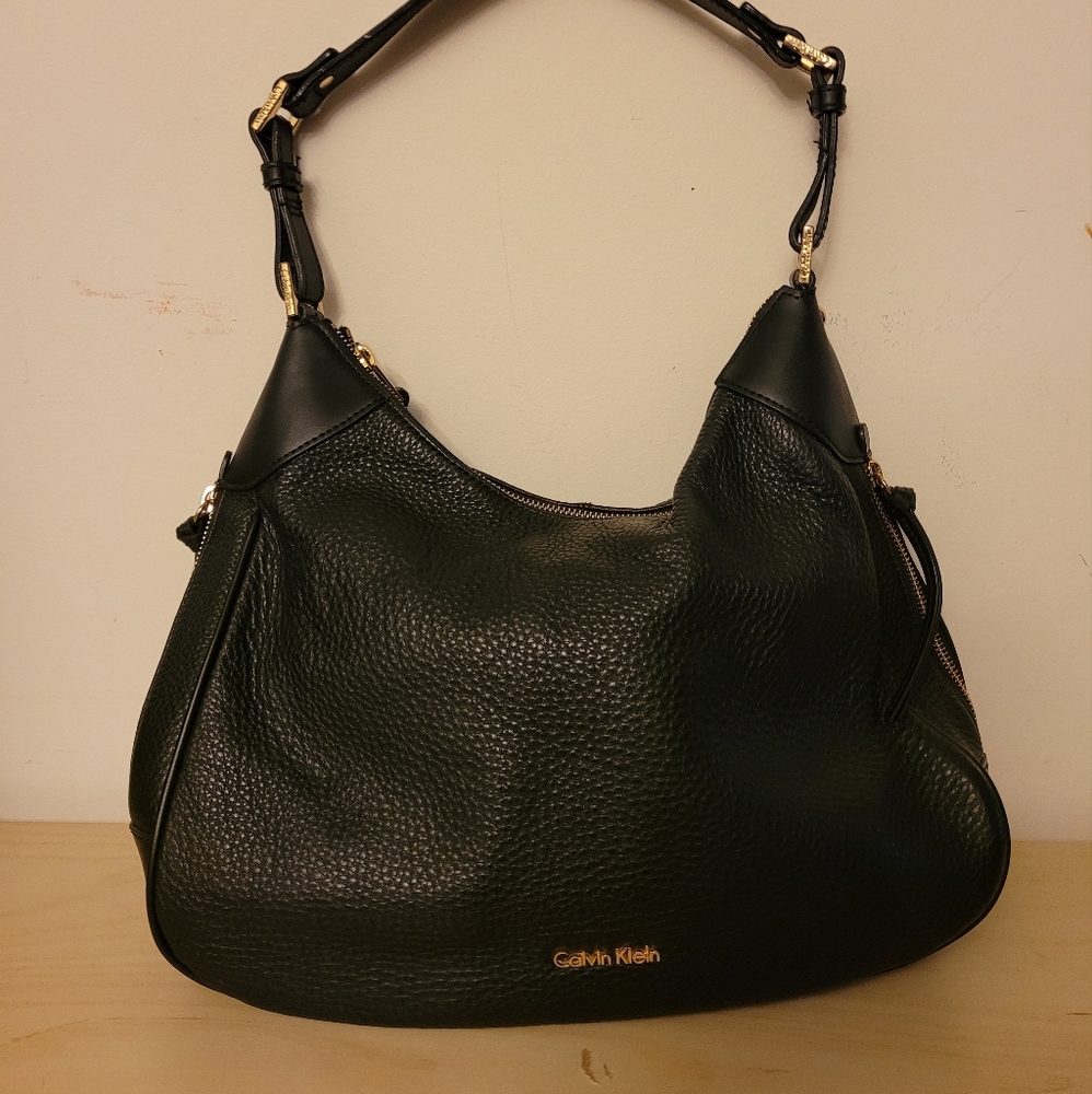 Calvin Klein Black Leather Purse Hobo style